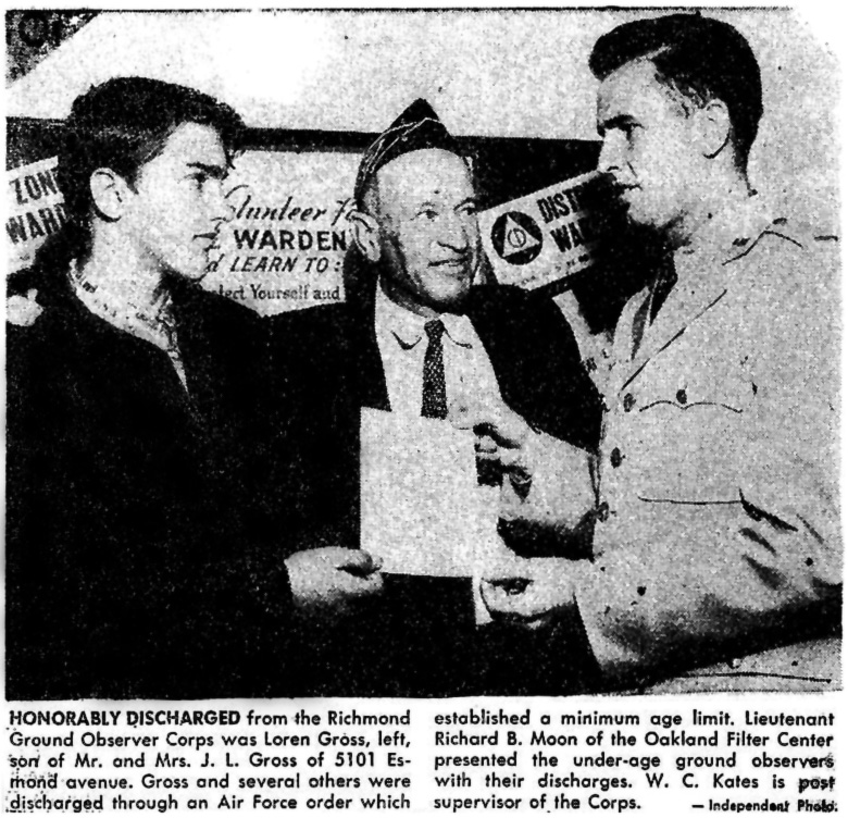 Loren Gross News Clipping: Honorable Discharge